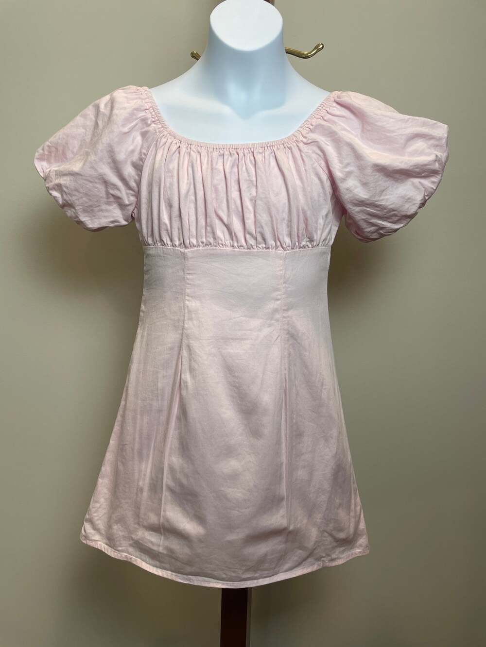 Rare Editions Girls Pink Cotton Tie Back Puff Sleeve Dress Size 8